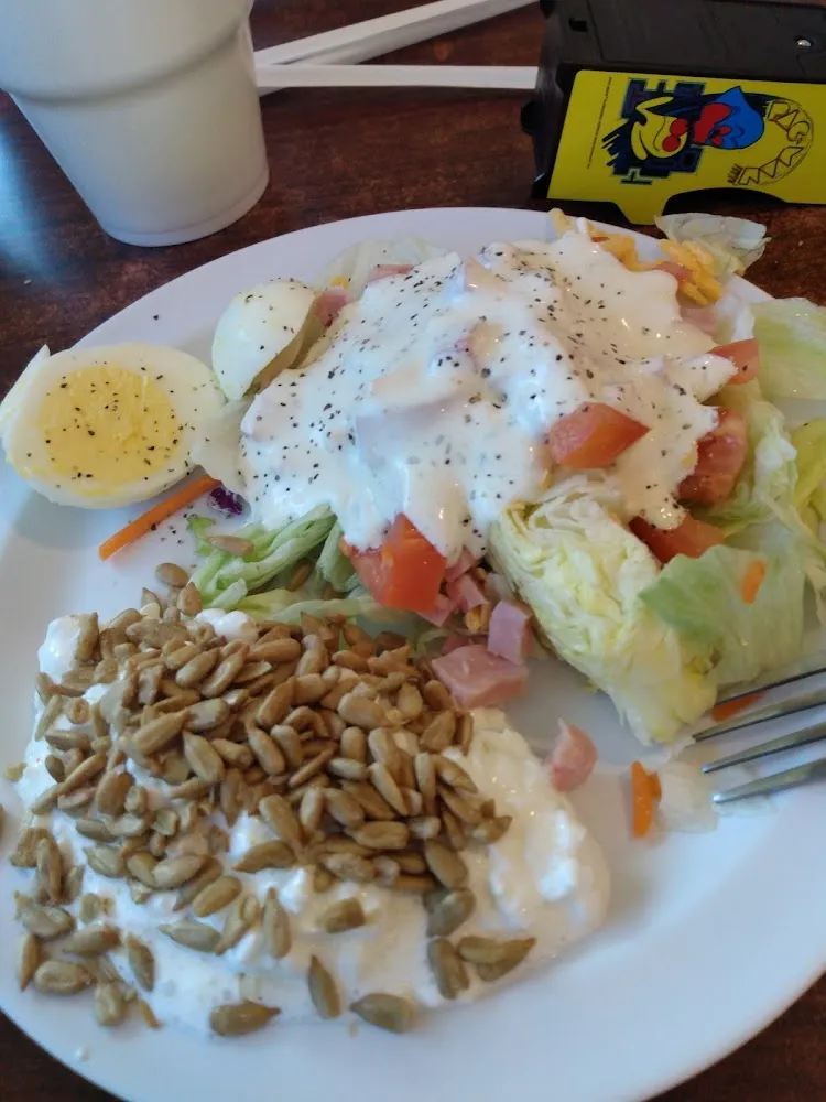 Salad from Salad Bar and Cottage Cheese
